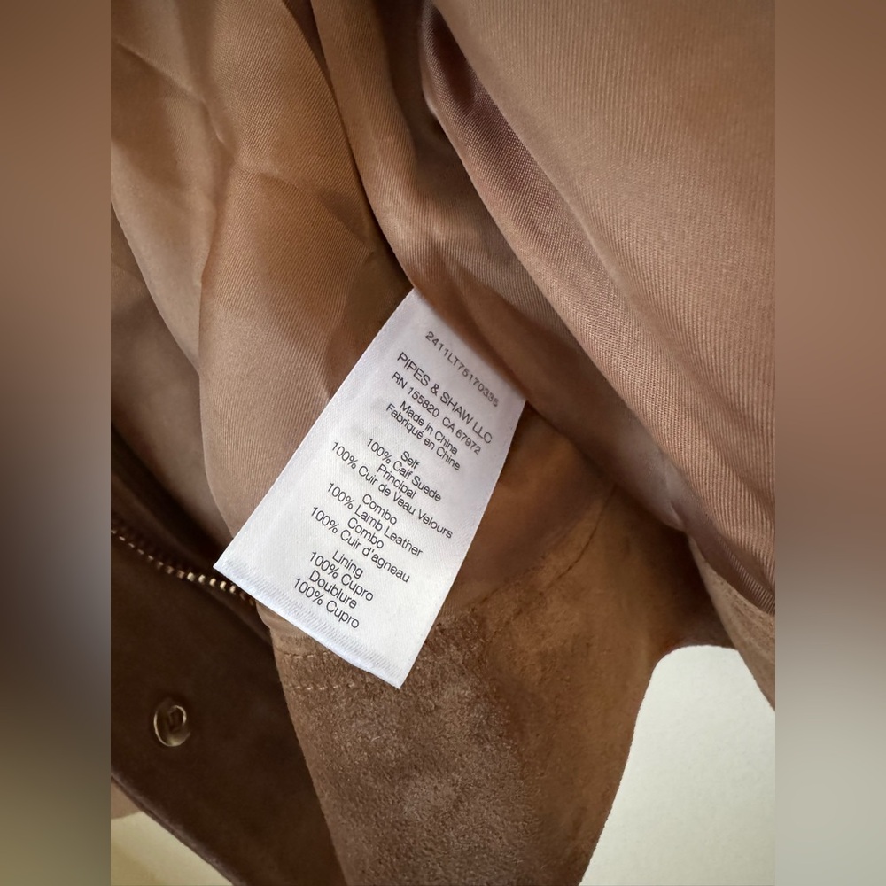 Veronica Beard Suz Suede Dickey Chore Coat Jacket Whisky Large - Picture 4 of 5